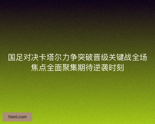 国足对决卡塔尔力争突破晋级关键战全场焦点全面聚集期待逆袭时刻